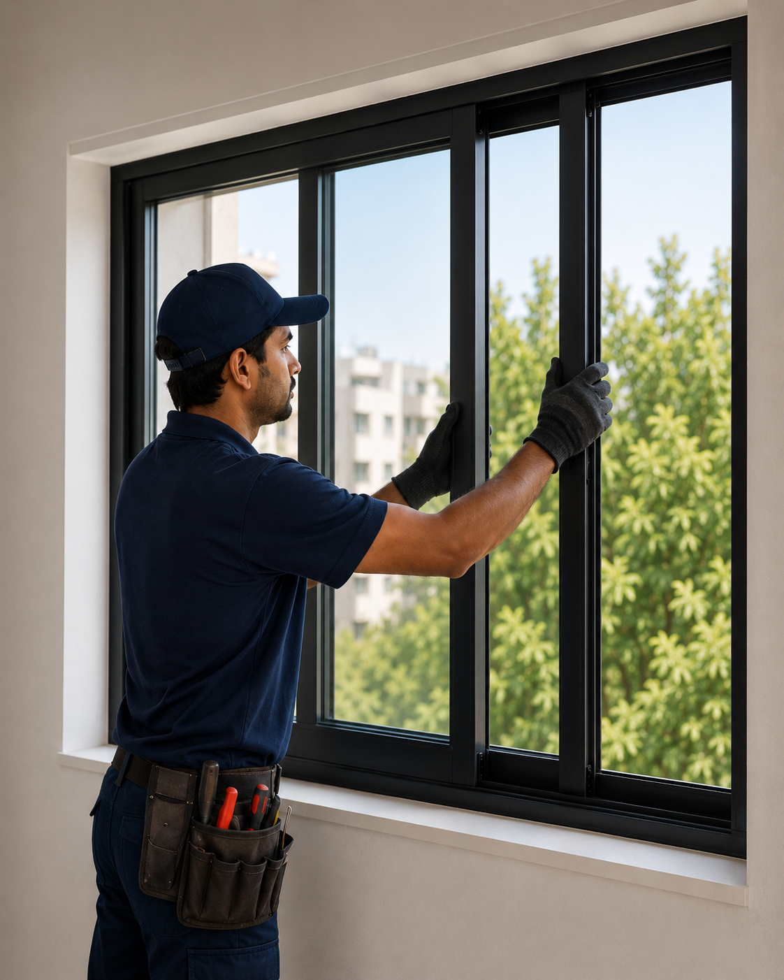 Sliding window indoors